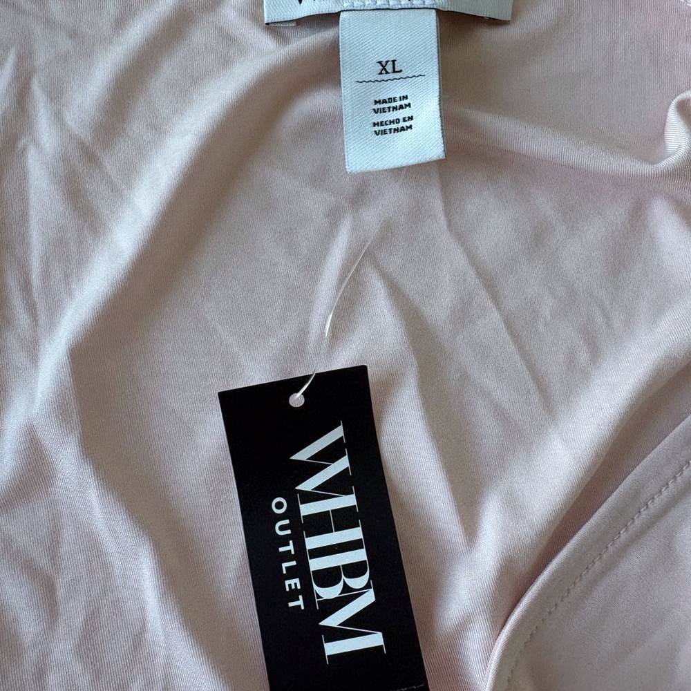 WHBM XL Ballet‎ Pink Short Sleeve VNeck Twist Top Office Career Travel Soft - Picture 4 of 11